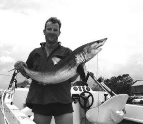 Glen Farley with a good blue shark landed offshore from Cape Conran.